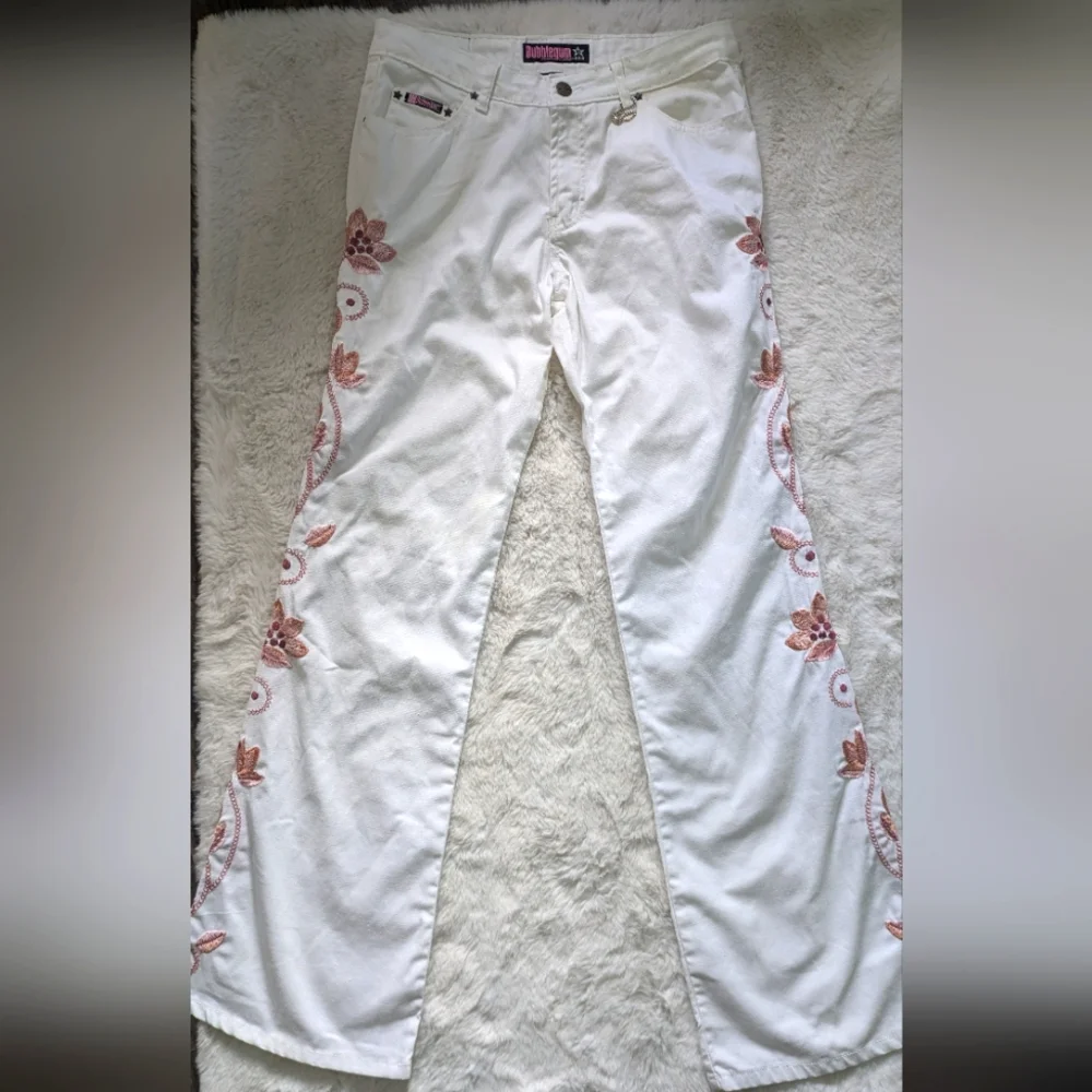 Bubblegum Y2K Embroidered Flare Leg Jeans - Picture 7 of 16